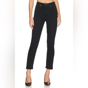 Agolde Riley Long High Rise Straight Jeans Womens 32 Black Ankle Compilation